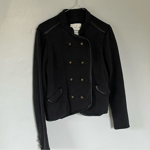 Aeropostale Button Up Military Style Fall Spring coat jacket Black Medium - Picture 1 of 10